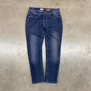 Y2K MMA Elite Dark‎ wash blue slim straight jeans